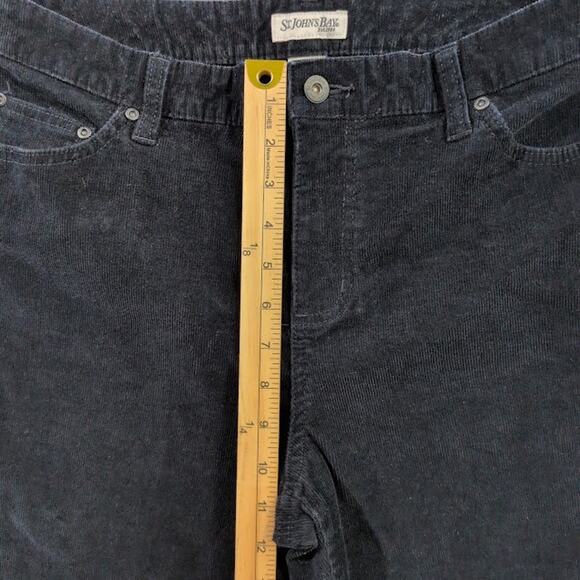 St. John's Bay Women's Corduroy Pants 14P Petite Bootcut Navy Blue Casual Fall - Picture 4 of 10